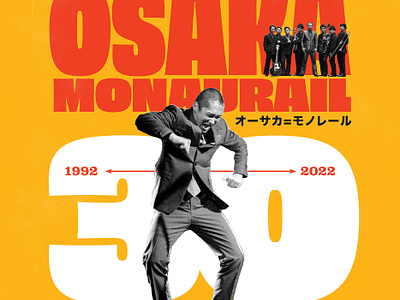 Osaka Monaurail anniversary poster band funk japanese poster retro