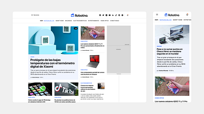 Robotina - Tech news website - Responsive design news news website responsive design ui ux website