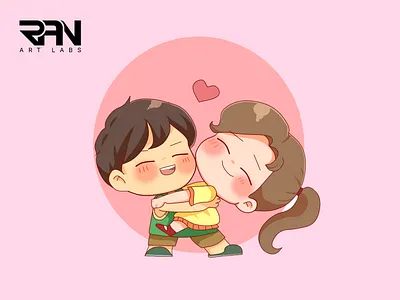 Cute couple chibi art character portrait anime anime potrait chibi chibi character couple couple chibi cute character kawaii potrait