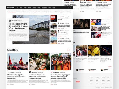 NewsHub - News Website article articles blog blog web bulletin clean design landing page minimal neat news news web newsfeed newslatter newspaper read reading ui uiux website