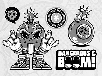 Stickers - Dangerous and Boom! apparel character design illustration illustration t shirt mascot merch merchandise old cartoon sticker sticker character t shirt t shirt character t shirt design t shirtdesign tee tshirt tshirt illustration tshirtdesign vintage