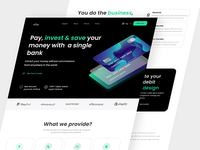 ePay - Digital Banking Landing Page bank banking design finance interface landing page ui ux web website