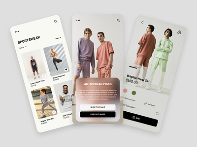 Sportswear Mobile App app app design application clothing design ecommerce fashion interface ios mobile app mobile design mobile ui online store product sports sportswear store ui ui design