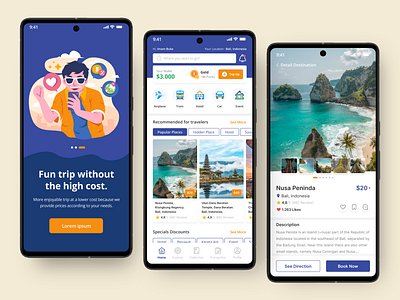 Travel App - Exploration adventure app apps booking eksploration mobile app tourism travel travel app traveling ui uiux ux