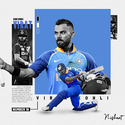 Virat Kohli Poster Design design graphic design illustration photoshop typography ui