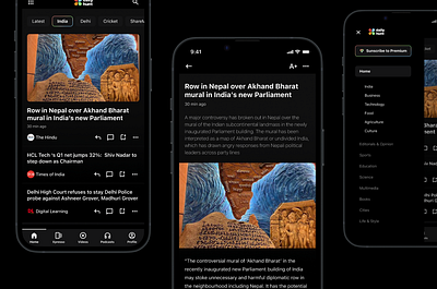 Revamping Dailyhunt_News App app apple articles content darkmode ios minimal newsapp uiux