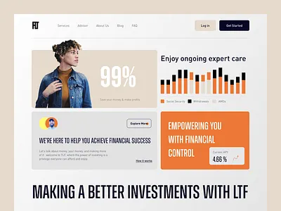 Financial Services Website baking business cashflow clean credit card design finance financial inversting investment minimal money saas ui ux web design website