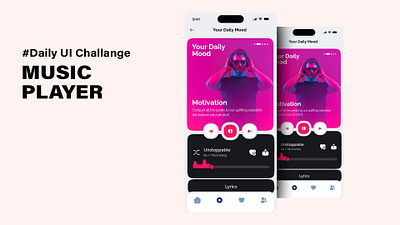 Daily UI 009/100 - Music Player app design graphic design ui ux