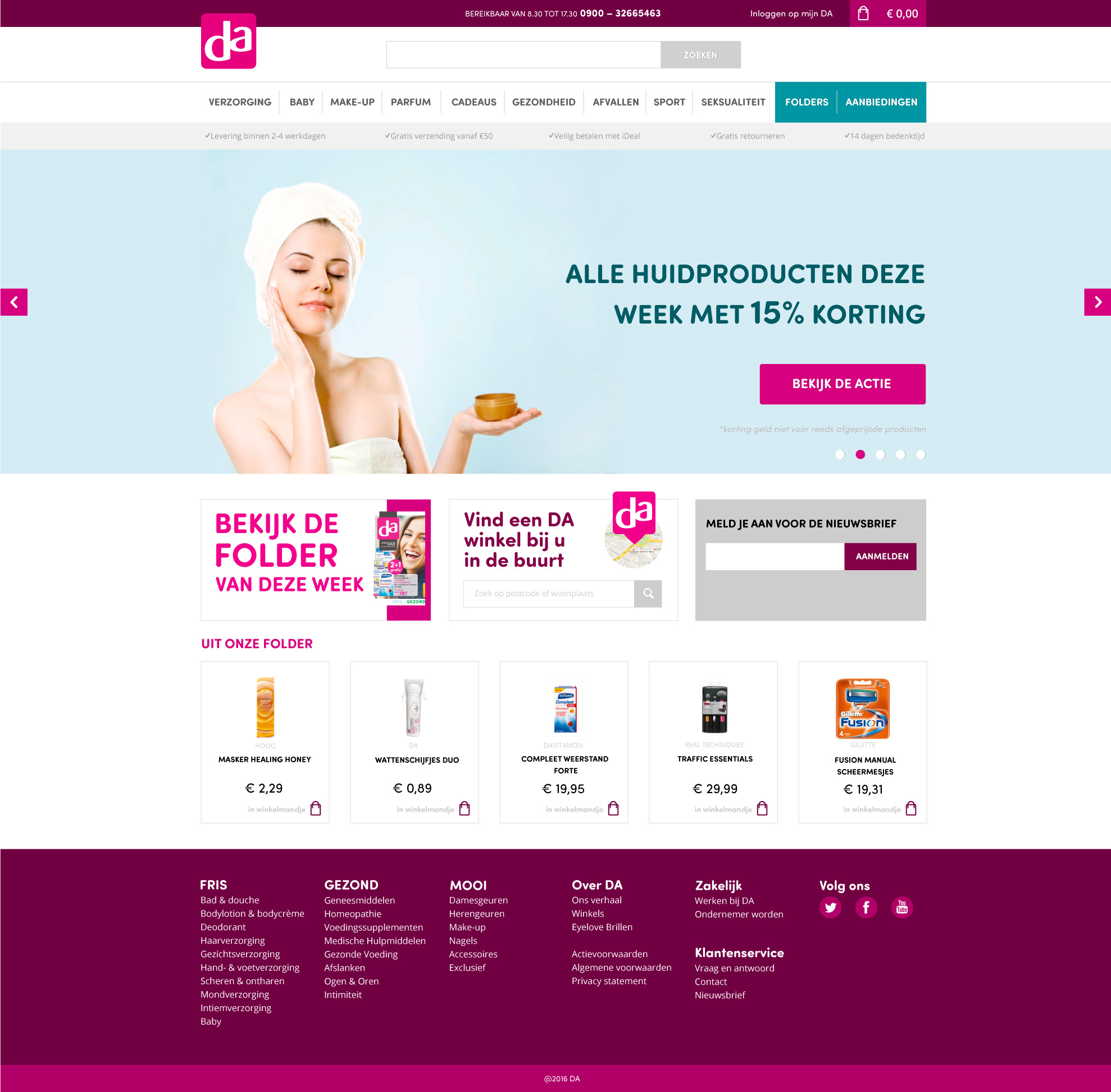 DA drugstore website design graphic design ui webshop website