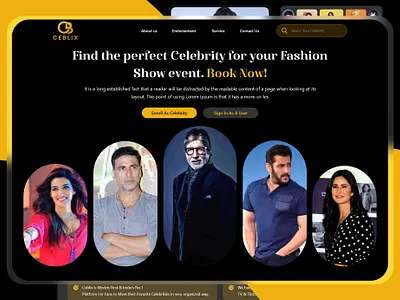 Celebrity Endorsement Platform animation branding celebrity endorsement design graphic design illustration logo motion graphics ui ux vector website ui design