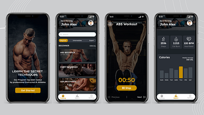GYM WORKOUT MOBILE APP design graphic design typography ui ux