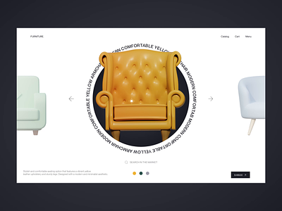 Furniture Website Concept 3d creative design ui web website