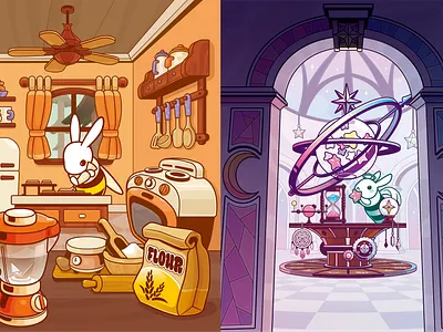 Space background character character design design graphic design illustration kitchen stars vector