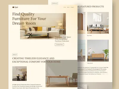 Djati-Furniture Website Landing Page🪑 decoration e commerce ecommerce furniture furniture website design home interior interior design landing page online store product product design shop sofa store table ui web design website website design