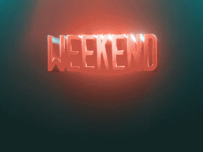 Weekend 3d animation blender gif motion graphics motiongraphics text weekend
