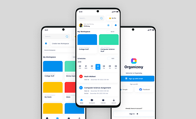 Organizing and Scheduling App ui