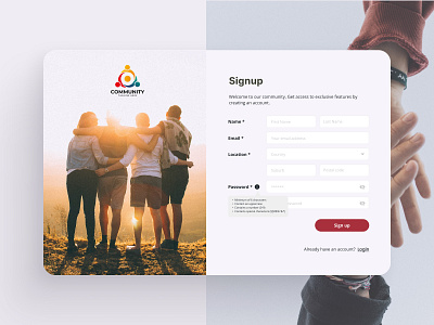 Signup Screen for Community App figma signup signup page ui uiux