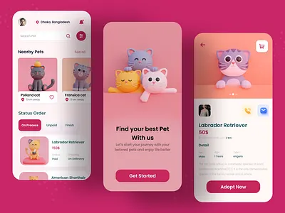 Pet Adoption Mobile App Design adoption app design cat cat adoption mobile mobile app mobile app design mobile apps pet pet adopt pet adoption pet app pet care pet shop pet shop app pet shop design pet shop ui pet store sylgraph ui design