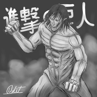 Attack Titan 2d anime art attack on titan digitalart illustration manga shingeki no kyojin