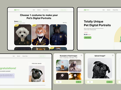 Pet Portraits Website animation design pet portrait portrait web ui ui design ux web web design web3
