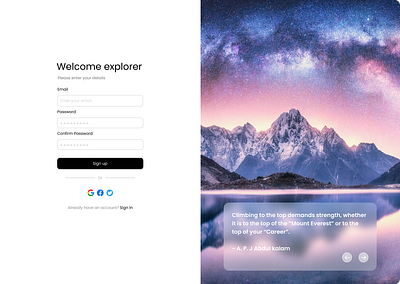 A simple Signup page design figma ui xd