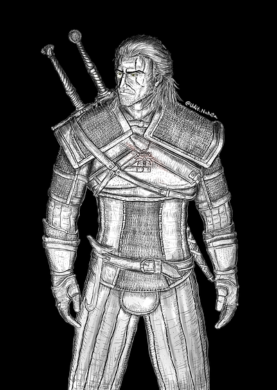 Geralt of Rivia 2d art digitalart game art geralt of rivia illustration witcher 3