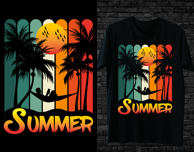 SUMMER T-SHIRT DESIGN branding design graphic design illustration summer summertshirt summertshirtdesign tshirt tshirtdesign typography usa vector