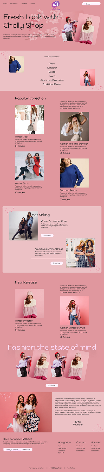 ChellyShop- Women Clothing E-Commerce Website desing figma logo uiux