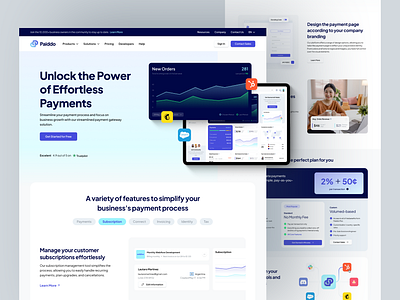 Paiddo - SaaS Payment Gateway Platform (Landing Page) app landing page clean landing page payment payment gateway product design saas saas landing page saas ui ui uidesign uiux uiuxdesign userinterface ux ux design web design website