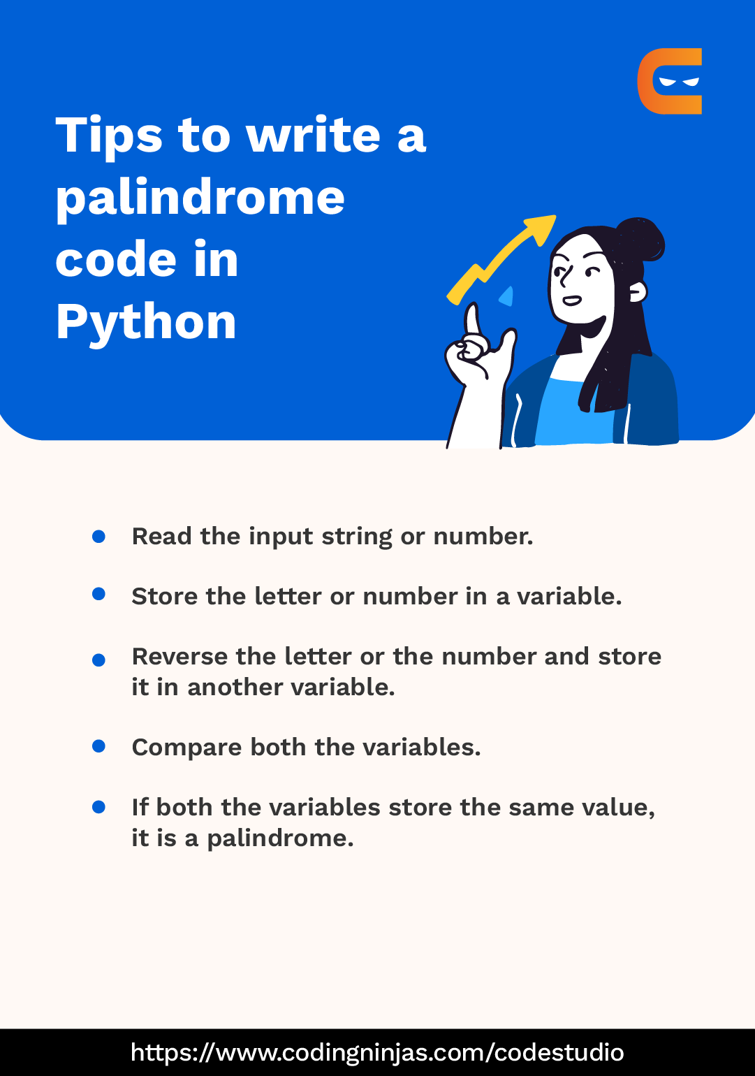 Tips to write a palindrome code in Python by Aanya Verma on Dribbble