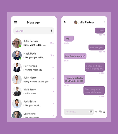 Message App - DailyUI Challenge13 #DailyUI animated appdesign appinterface messageapp messageui mice newmodern stickers uiux userexperiance userfriendly