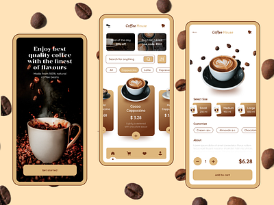 Coffee House App app coffee cooking design ecommerce figma food food delivery food delivery app minimal mobile ui