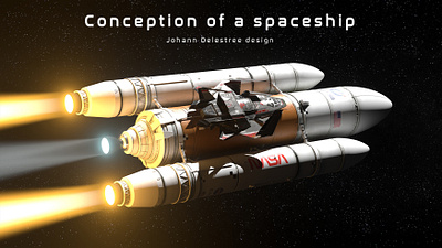 Conception of a spaceship 3d 3d design aircraft airforce concept design flying futuristic military military aircraft original design sci fi science fiction scifi scifi vehicle space spaceship transport vehicle