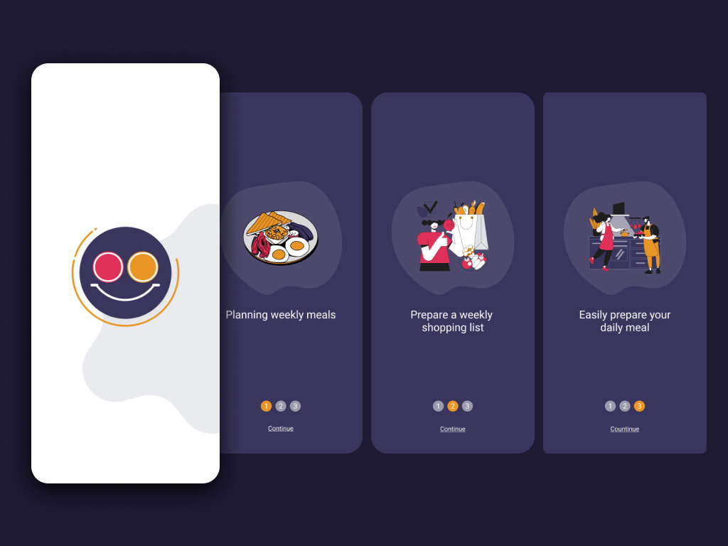 UI Design (An app for weekly meal planning) app design application application design design design system figma food food application food design illustration intro logo mobile design planning planning app planning design ui ui design uikit