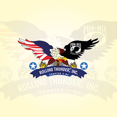 Rolling Thunder, Inc Pow Mia Chapter 3 NJ 3d 3d logo animation branding design graphic design icon illustration inc pow mia chapter 3 nj logo logodesign minimalist logo motion graphics nj ui vector