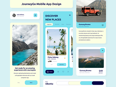 JourneyGo - Travel Mobile App app app design design mobile app mobile design rianda rianda design tourism travel travel app travel service traveling trip ui uiux