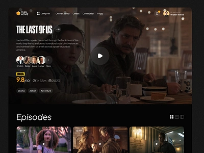 Cuby Movie - Movie Page and Search Result app cinema design films index landing media movie result search series ui ux web