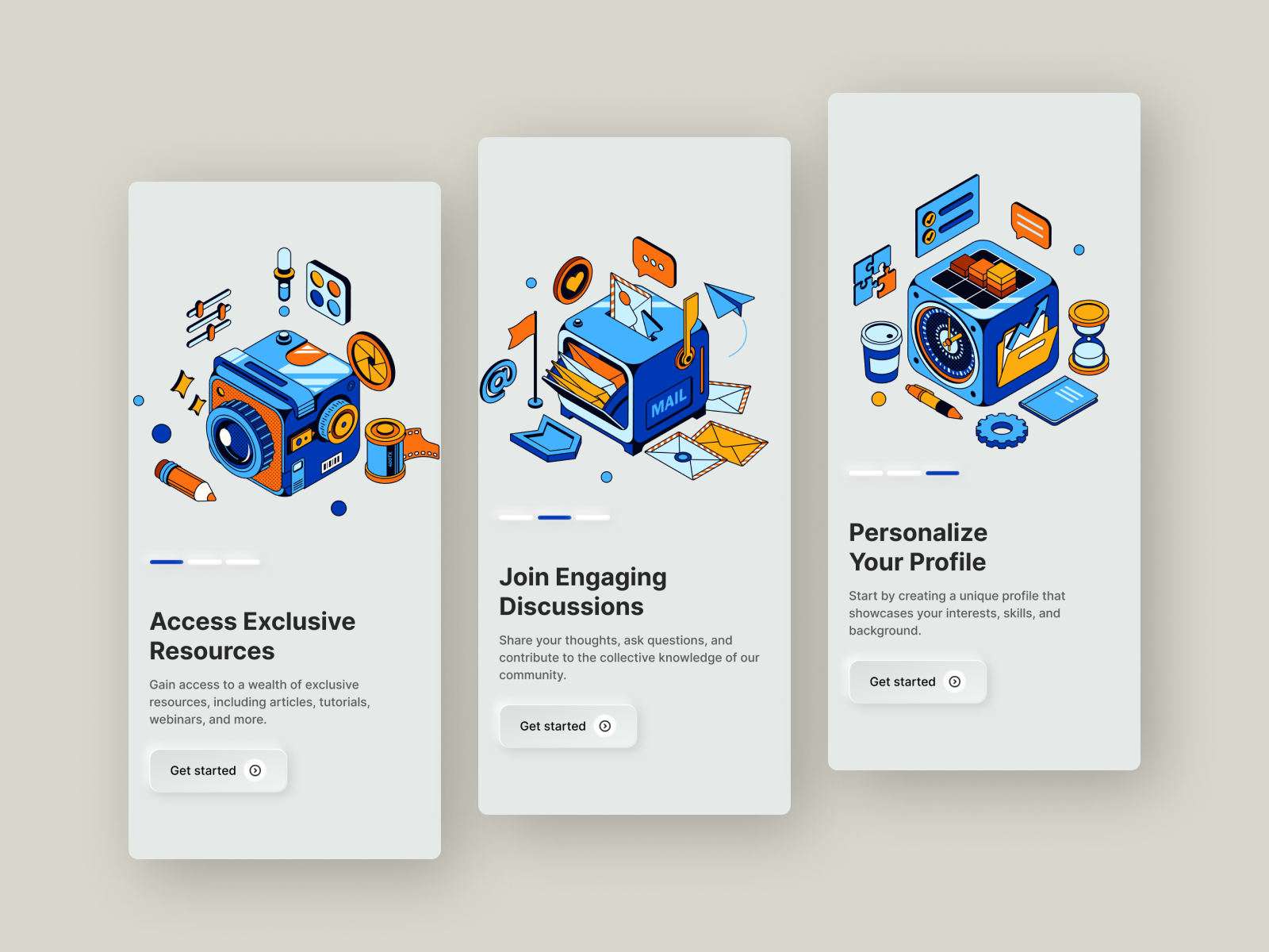 Onboarding Neumorphism Style animation clean interaction interactive minimalist mobile neumorphic neumorphism onboarding ui ux