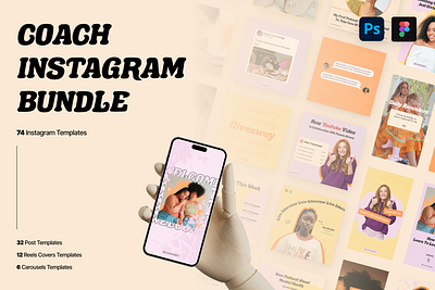 Coach Instagram Bundle bundle coach graphic design instagram instagram kit instagram post instagram stories marketing social media template