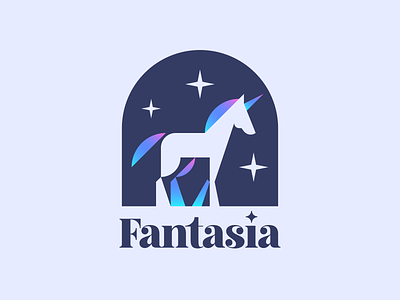 Fantasia 🦄 affinity designer branding fable fairy tale horse logo magic pony unicorn vector