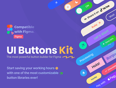 UI Buttons Kit For Figma button library button templates buttons buttons builder buttons kit for figma buttons maker buttons ui kit cta customizable buttons essential buttons figma ui ui buttons ux