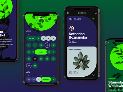 🌲 WWF Educational App 🌳 app calendar clean colours concept ecology education environment green leaf mobile mobile app natural news planing ui ux wwf