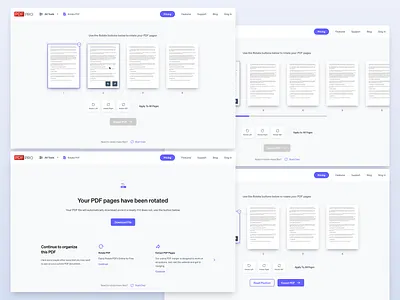 UI screens clean light minimal online pdf tools pdf rotate pdf ui