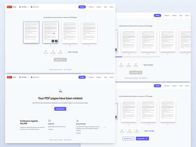 UI screens clean light minimal online pdf tools pdf rotate pdf ui