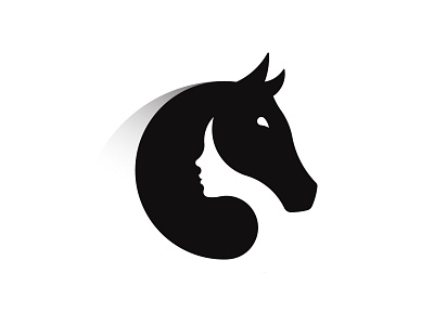 Horse and Woman head branding clever design graphic design illustration logo logomark minimalistic negativespace simple ui ux vector