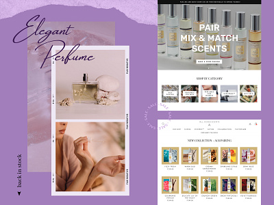 All Good Scents: Web Design for Perfume Enthusiasts aroma clean ecommerce figma floral fragrances landing page design lavendar minimal perfume landing page perfume web concept purple color scent shop uiux web design web ui