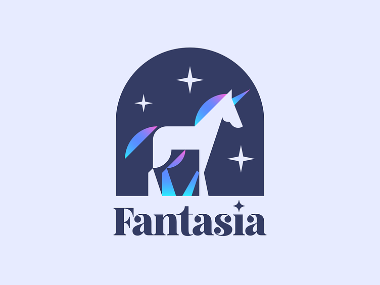 Magic gradient unicorn logo