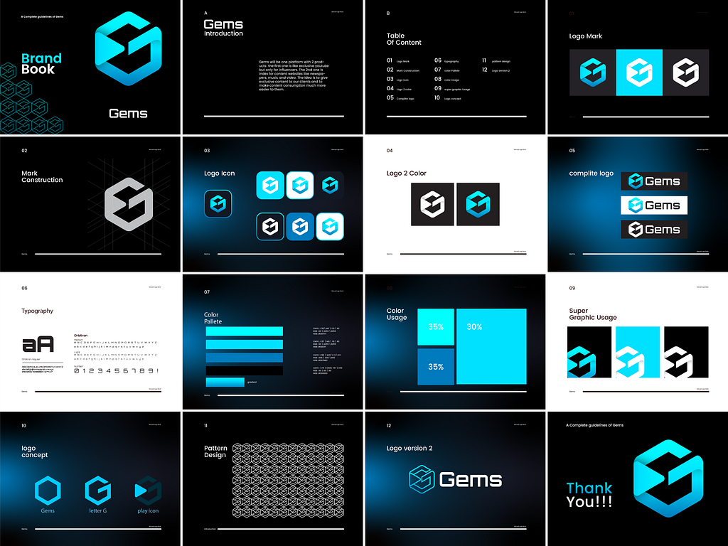 Gems Brand Guidelines, Guide Book, style guide book, logo by Fahim Khan Brand Designer on