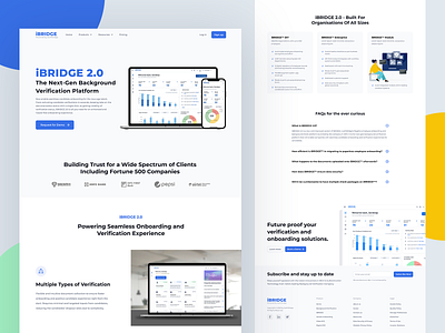 iBRIDGE 2.0 Website Redesign background verification branding checks creative design home page ibridge landing page screening typography ui ui design ux web