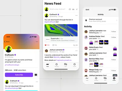 Fragments iOS Wireframe Kit app design app ui kit components craftwork design system figma mobile mobile kit social app ui ui kit